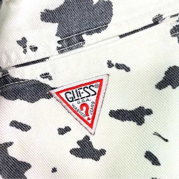 Guess | Vintage Cow Print Jeans Denim Black & White 1980s - Picture 10 of 11